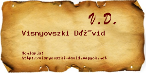 Visnyovszki Dávid névjegykártya